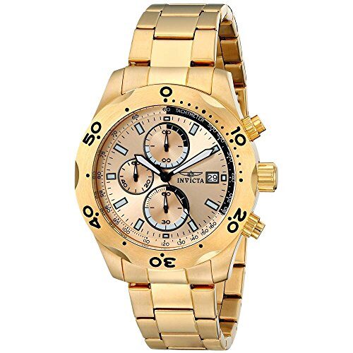 Invicta Specialty Chronograph Gold Dial Yellow Gold-plated Men's Watch#17750 - Watches of America