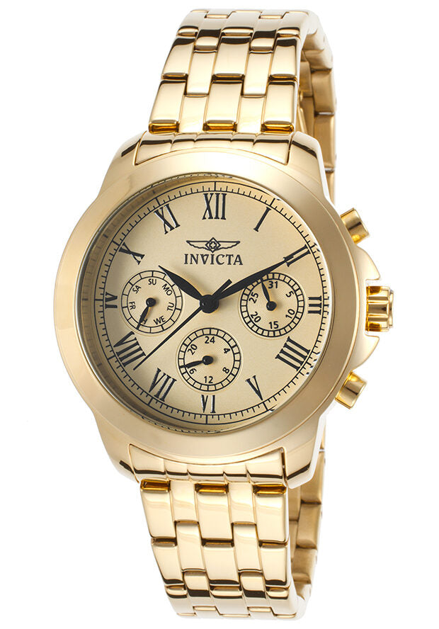 Invicta Specialty Chronograph Gold Dial Ladies Watch #21654 - Watches of America