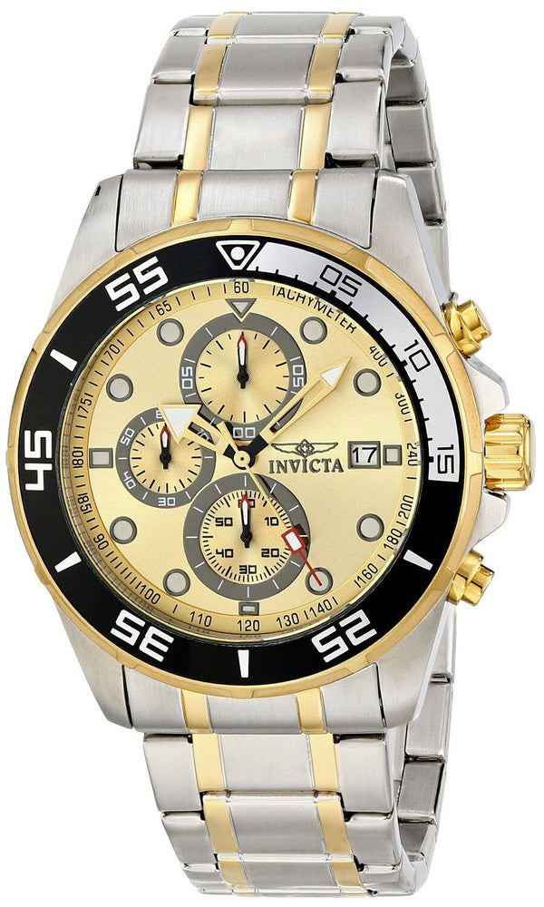 Invicta Specialty Chronograph Gold Dial Two-tone Men's Watch #17014 - Watches of America