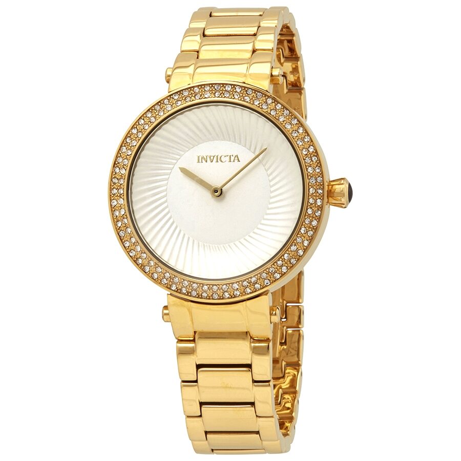 Invicta Specialty Crystal White Dial Gold-tone Ladies Watch #27004 - Watches of America