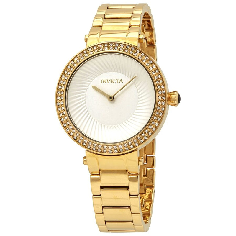 Invicta Specialty Crystal White Dial Gold-tone Ladies Watch #27004 - Watches of America