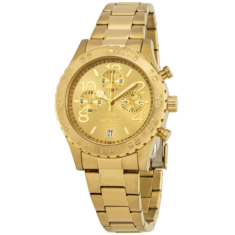 Invicta Specialty Gold Chronograph Ladies Watch #1279 - Watches of America