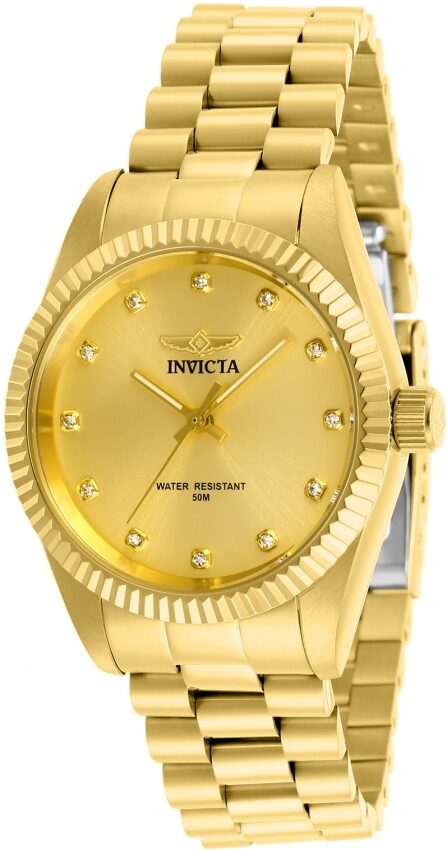 Invicta Specialty Quartz Crystal Gold Dial Ladies Watch #29510 - Watches of America