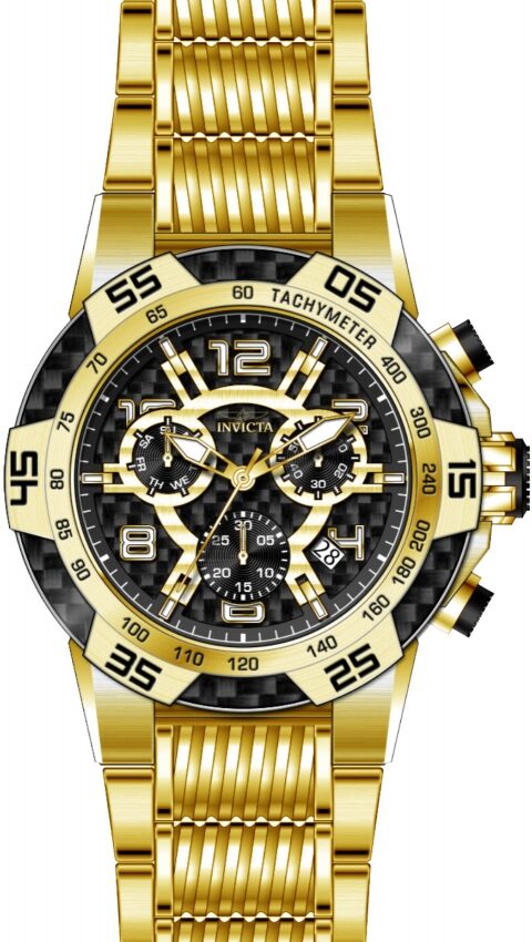Invicta Speedway Chronograph Black Carbon Fiber Dial Men's Watch #25286 - Watches of America