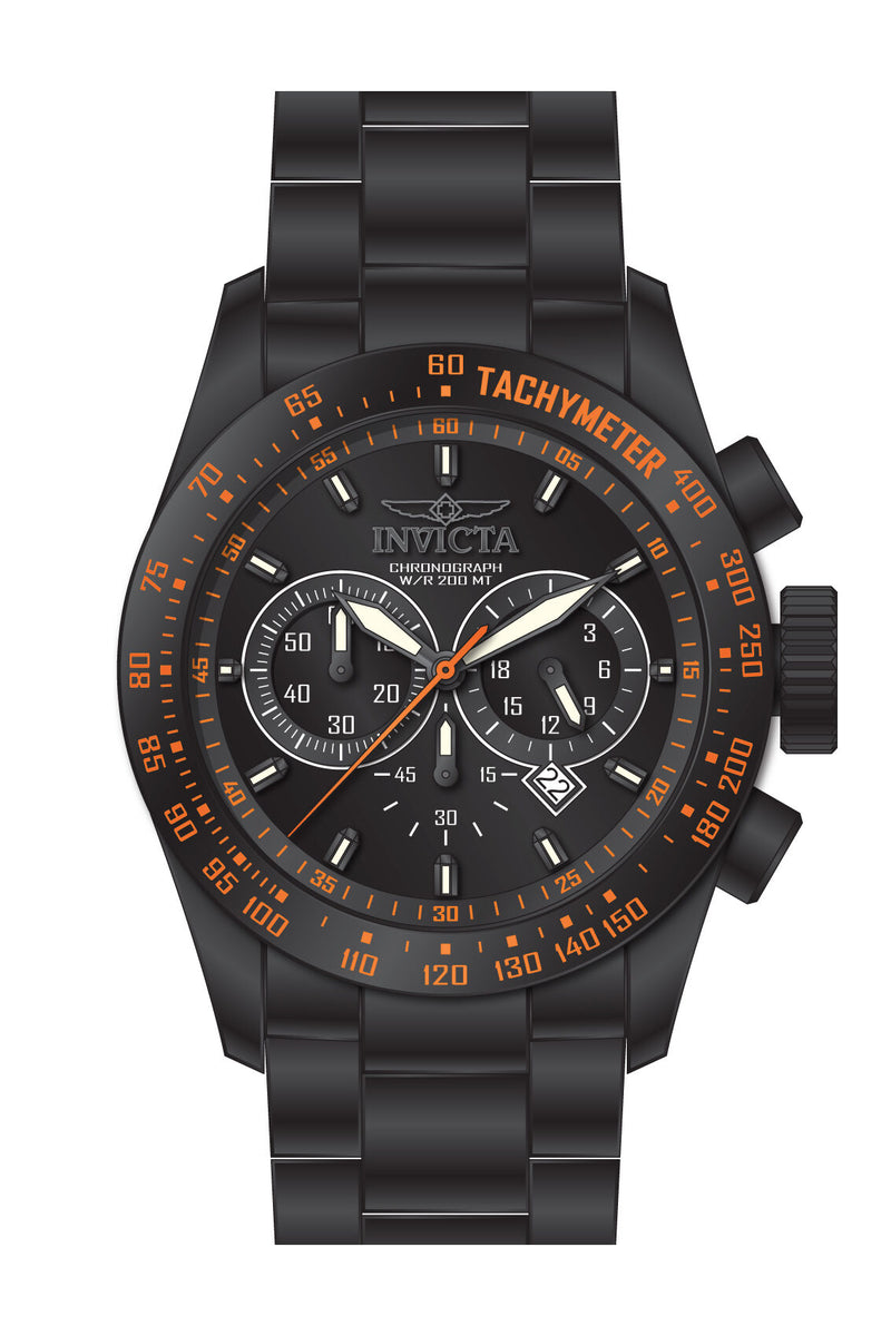 Invicta Speedway Chronograph Black Dial Black Ion-plated Men's Watch #19295 - Watches of America