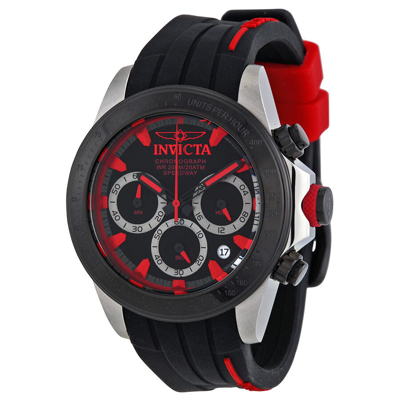 Invicta Speedway Chronograph Black Dial Black Silicone Men's Watch #17190 - Watches of America