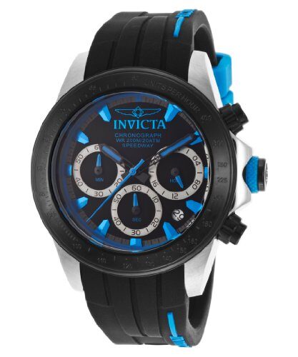 Invicta Speedway Chronograph Black Dial Black Silicone Men's Watch #17193 - Watches of America