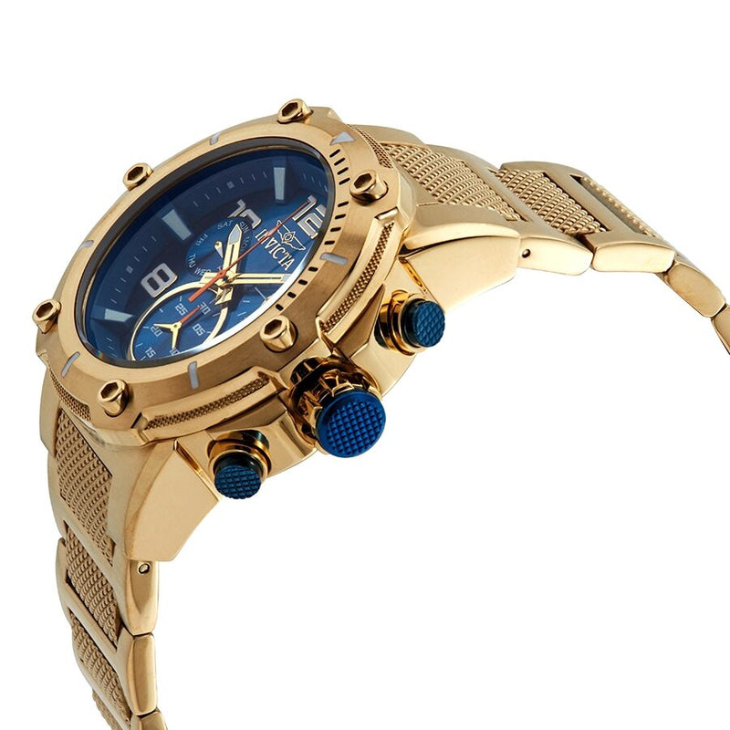 Invicta Speedway Chronograph Blue Dial Gold Ion-plated Men's Watch #19532 - Watches of America #2