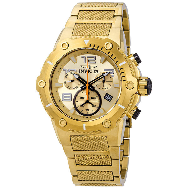 Invicta Speedway Chronograph Champagne Dial Gold Ion-plated Men's Watch #19529 - Watches of America