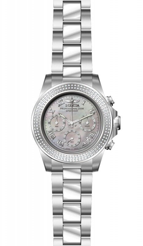 Invicta Speedway Chronograph Mother of Pearl Dial Stainless Steel Men's Watch #16258 - Watches of America