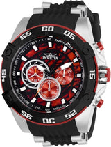 Invicta Speedway Chronograph Red Dial Black Silicone Men's Watch #27252 - Watches of America