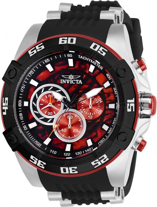 Invicta Speedway Chronograph Red Dial Black Silicone Men's Watch #27252 - Watches of America