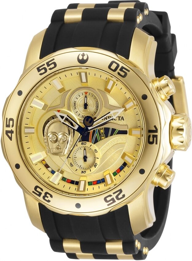 Invicta Star Wars C-3PO Chronograph Quartz Gold Dial Men's Watch #32529 - Watches of America