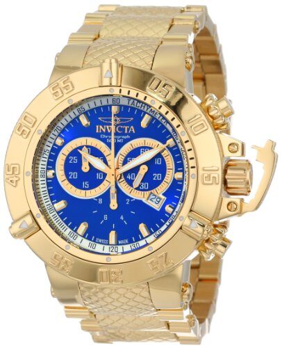 Invicta Subaqua Chronograph Blue Dial Gold-tone Men's Watch #14501 - Watches of America