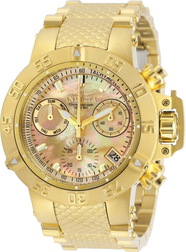 Invicta Subaqua Chronograph Quartz Gold Dial Ladies Watch #30475 - Watches of America