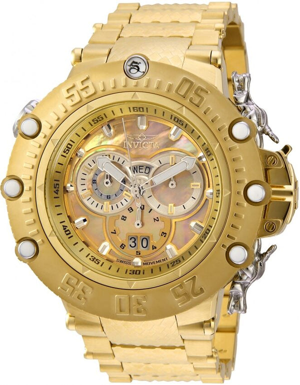 Invicta Subaqua Shutter Reloj cronógrafo de cuarzo con esfera dorada para hombre 32950