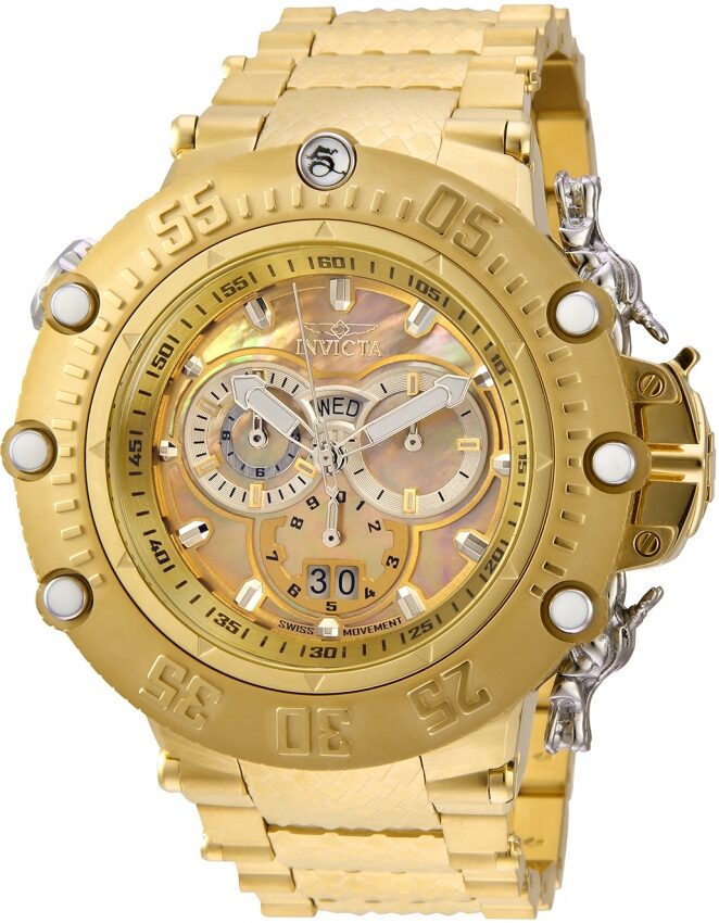 Invicta Subaqua Shutter Chronograph Quartz Gold Dial Men's Watch 32950