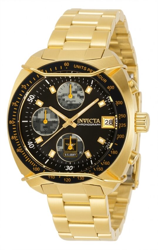 Invicta U.S. Army Chronograph Quartz Black Dial Ladies Watch #31845 - Watches of America