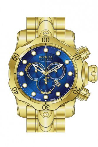 Invicta Venom Chronograph Blue Dial Gold Ion-plated Men's Watch #14504 - Watches of America