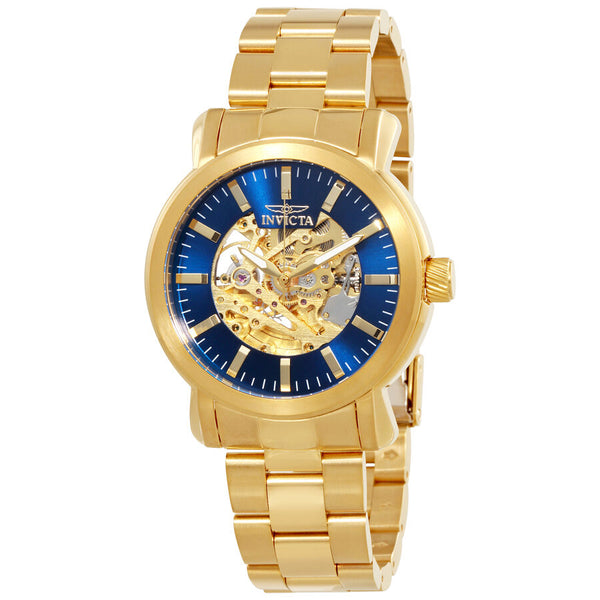 Invicta skeleton deals watch gold