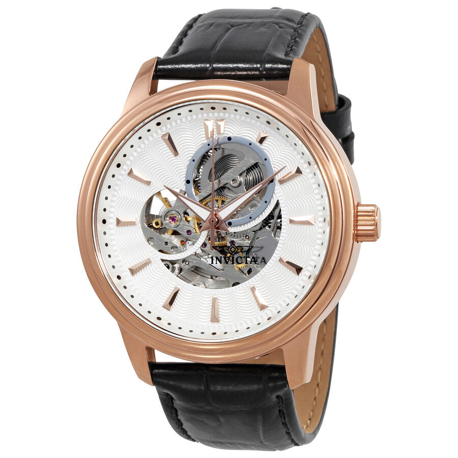 Invicta Vintage Automatic Silver Skeleton  Dial Men's Watch #22579 - Watches of America