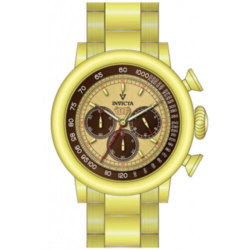 Invicta Vintage Chronograph Brown Dial Gold-plated Men's Watch #15064 - Watches of America