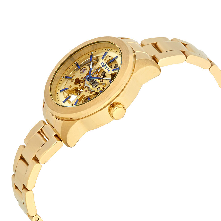 Invicta Vintage Automatic Gold Skeleton Dial Ladies Watch