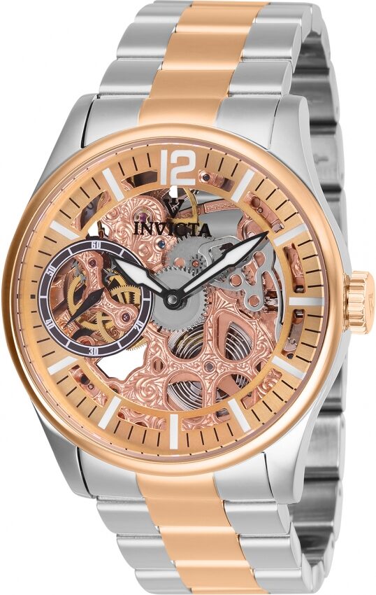 Invicta Vintage Rose Gold-tone Exo-Skeletal Dial Men's Watch #27569 - Watches of America