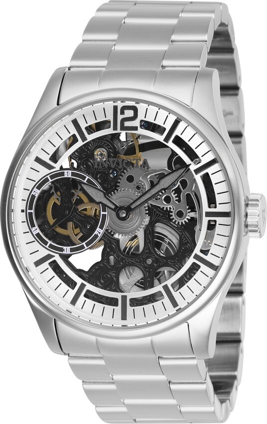 Invicta Vintage Silver-tone Exo-Skeletal Dial Men's Watch #27565 - Watches of America