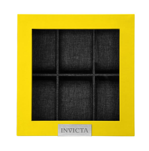 Invicta Watch 6-slot Display Case With Lid Yellow#33913 - Watches of America