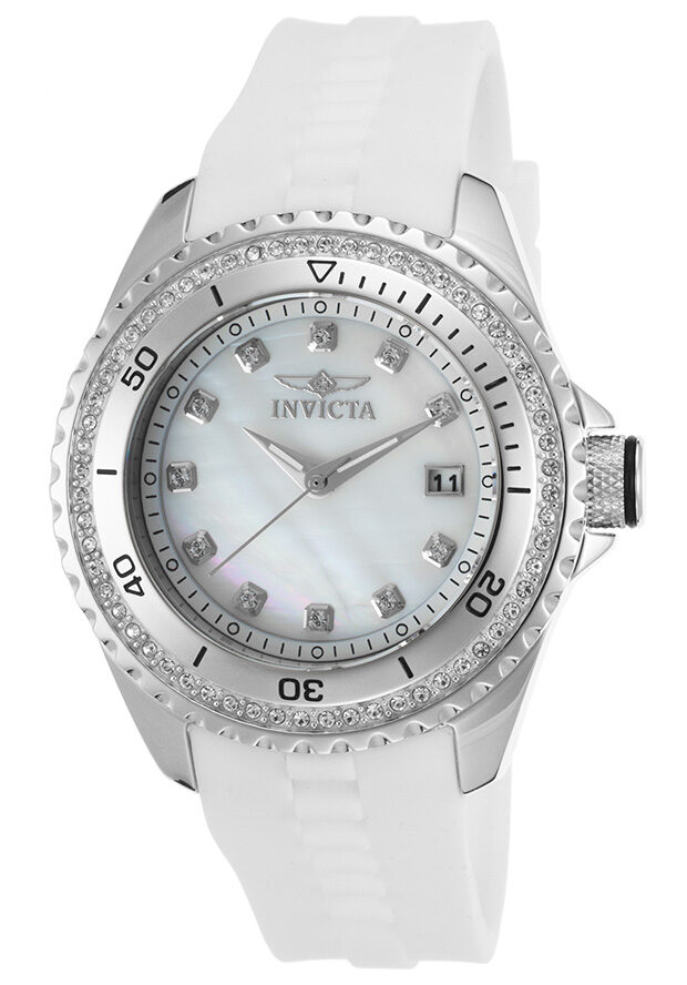 Invicta Wildflower Crystal White Mother of Pearl Dial Ladies Watch #21415 - Watches of America