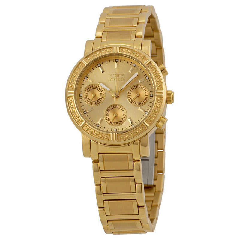 Invicta Wildflower Multi-Function Gold Dial Ladies Watch #14873 - Watches of America