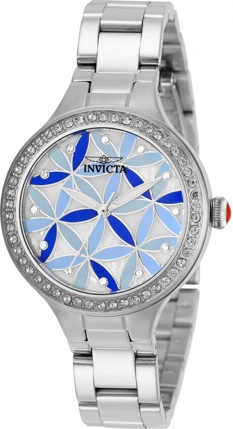 Invicta Wildflower Quartz Crystal White Dial Ladies Watch #30965 - Watches of America