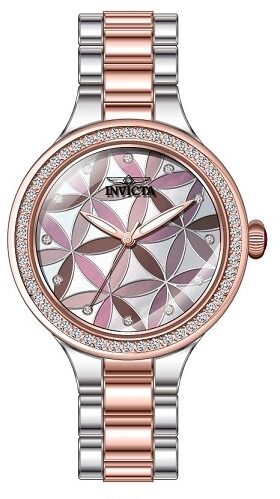 Invicta Wildflower Quartz Crystal White Dial Ladies Watch #30969 - Watches of America