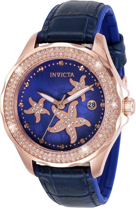 Invicta Wildflower Starfish Quartz Crystal Blue Dial Ladies Watch #32665 - Watches of America