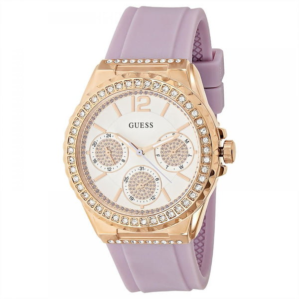 Guess Starlight Women's White Dial Silicone Band Women's Watch  W0846L6 - Watches of America