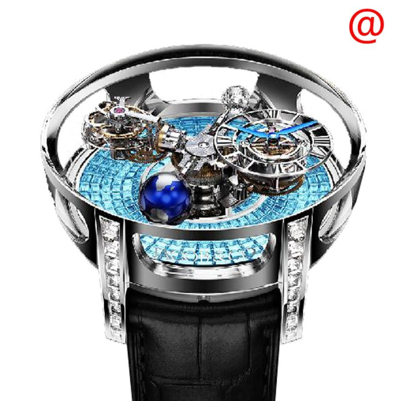Jacob & Co. Astronomia Tourbillon Baguette Hand Wind Blue Dial Watch #AT800.30.BD.BI.B - Watches of America