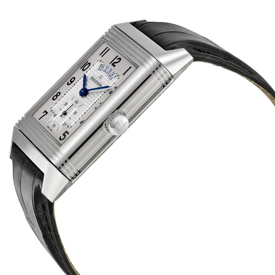 Jaeger LeCoultre Grande Reverso Duo White Satin Dial Black Leather