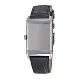 Jaeger LeCoultre Grande Reverso Silver Dial Black Leather Ladies Watch #Q3208423 - Watches of America #2