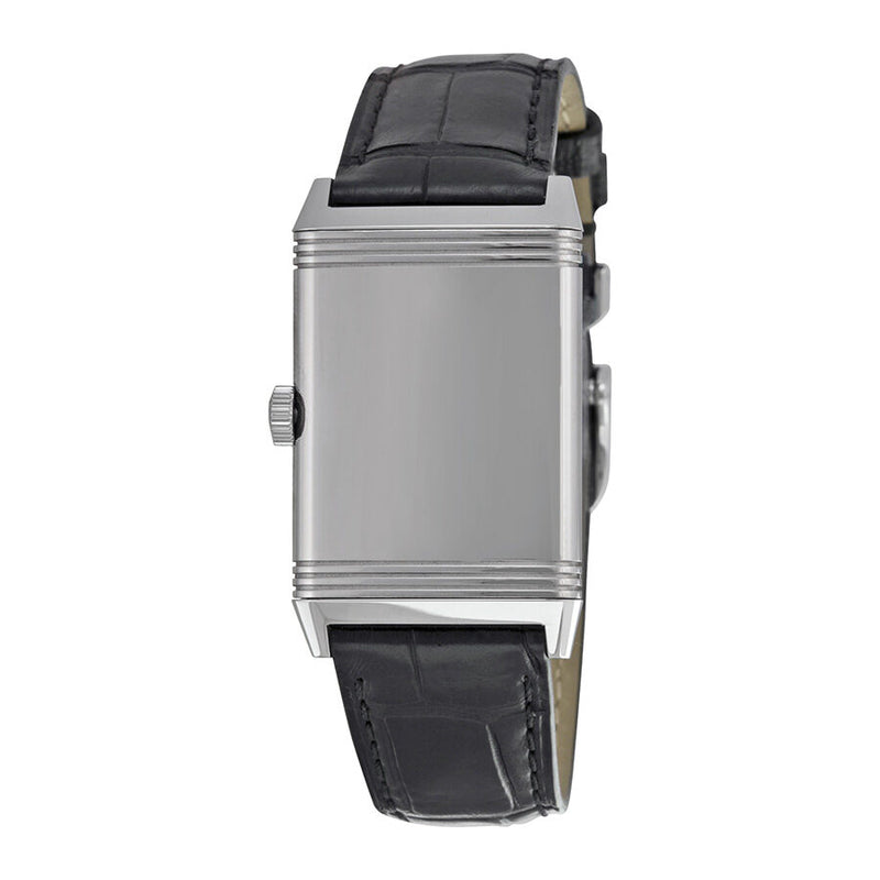 Jaeger LeCoultre Grande Reverso Silver Dial Black Leather Ladies Watch #Q3208423 - Watches of America #2