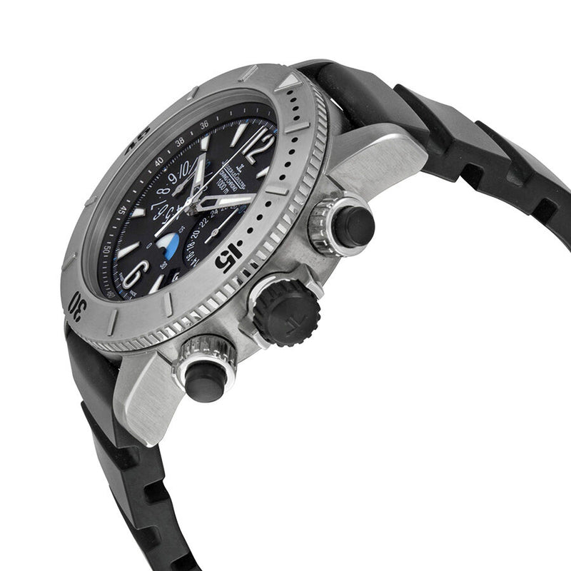 Jaeger LeCoultre Master Compressor Black Dial Titanium Black Rubber Men's Watch #Q186T670 - Watches of America