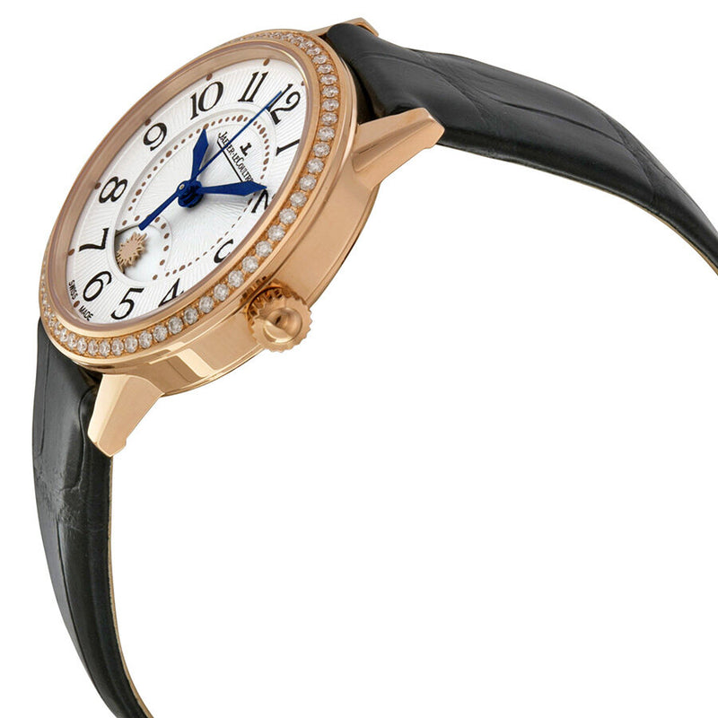 Jaeger LeCoultre Rendez-Vous  Silver Dial 18kt Rose Gold Black Leather Ladies Watch #Q3462521 - Watches of America #2