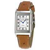 Jaeger LeCoultre Reverso Classic Silver Dial Brown Ostrich Leather Unisex Watch #Q2508411 - Watches of America