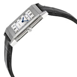 Jaeger LeCoultre Reverso Classique White Dial Black Leather Ladies Watch #Q2518412 - Watches of America #2