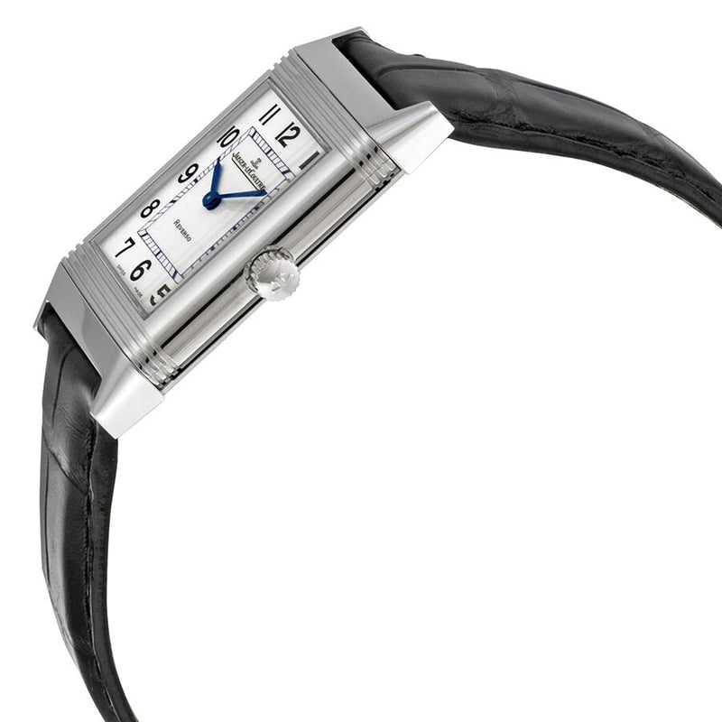 Jaeger LeCoultre Reverso Classique White Dial Black Leather Ladies Watch #Q2518412 - Watches of America #2