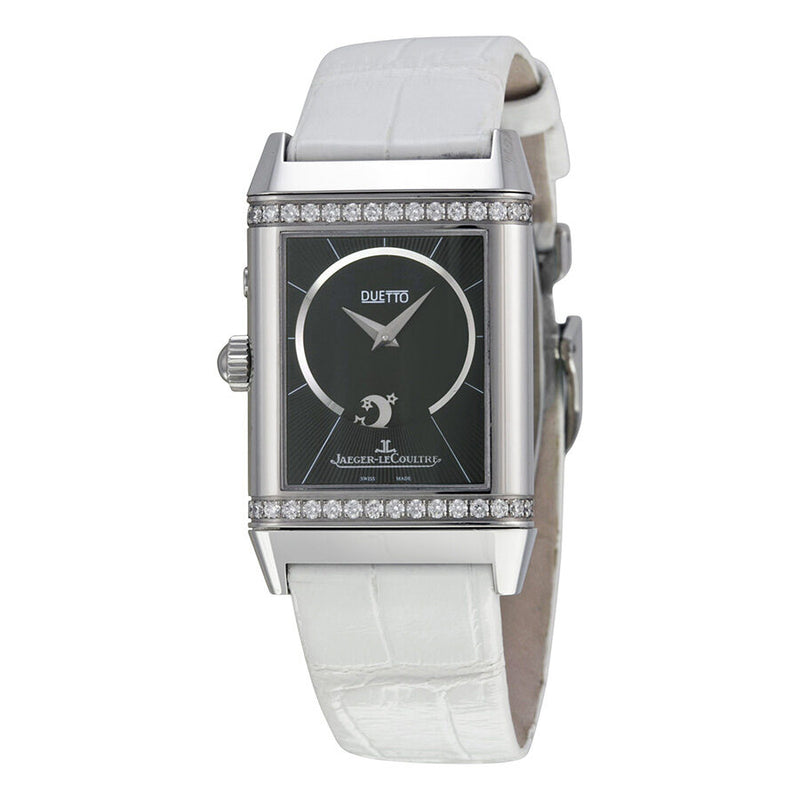 Jaeger LeCoultre Reverso Duetto Duo White Leather Ladies Watch #Q2698420 - Watches of America #2