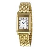 Jaeger LeCoultre Reverso White Dial 18kt Yellow Gold Ladies Watch #Q2611110 - Watches of America