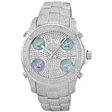 JBW Jet Setter Stainless Steel Diamond Multiple Time-Zone Men's Watch #JB-6213-C - Watches of America