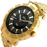 JBW 562 Black Crystal Dial Diamond Bezel Yellow Gold-tone Men's Watch #JB-6225-C - Watches of America #2