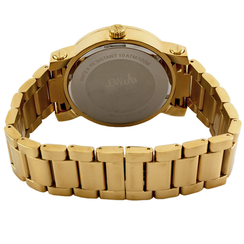 JBW 562 Black Crystal Dial Diamond Bezel Yellow Gold-tone Men's Watch #JB-6225-C - Watches of America #3